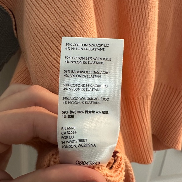 Free People Easy Street Color Block Sweater Peach - Picture 4 of 4